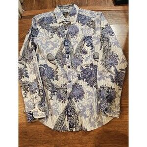 NWT Paisley & Gray Slim Fit Birds Floral Button Up Long Sleeve Mens Size Large